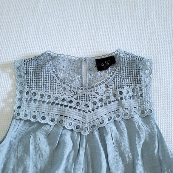 ✨️HP✨️ Fifty Street Powder Blue💙 Sleeveless Blouse - NWT - Picture 9 of 11